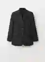 Saco Americana Ambar Negro Talla S Mujer Mango