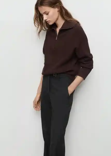 Pantalón Carlota Gris Talla 44 Mujer Mango