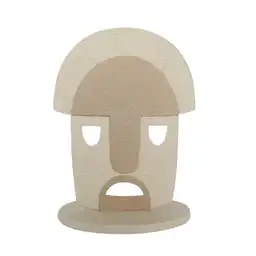 Marres Escultura Cara Madera Beige Ancestral 15.5 x 21.5 cm