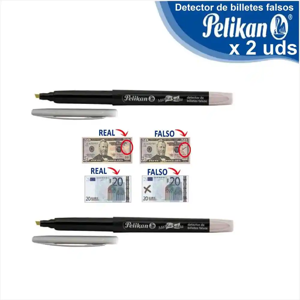 2 Marcador Detector Billetes Falsos