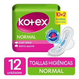 Kotex Toallas Higiénicas Normal con Alas