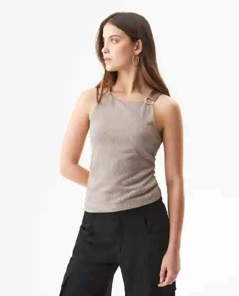 Camiseta Top Sleeveless Gris Industrial Medio Talla XS Chevignon