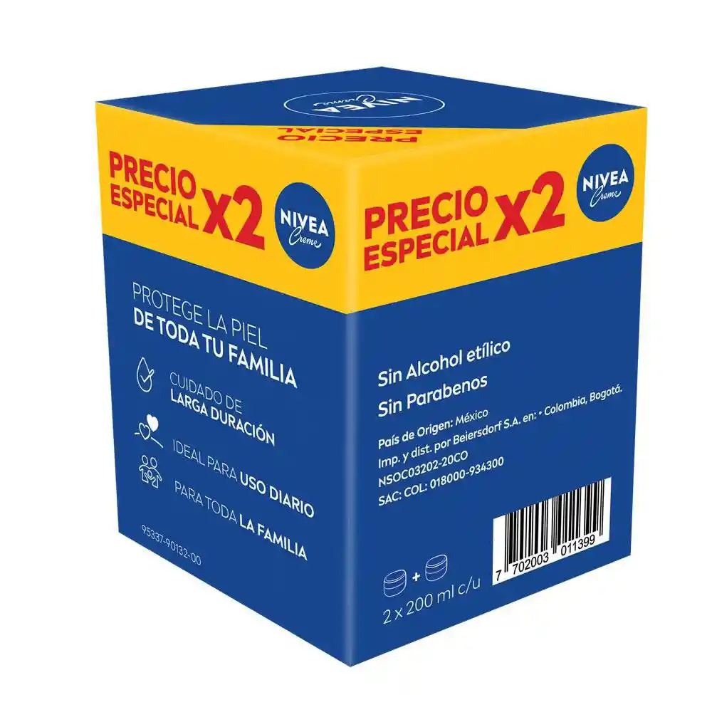 Crema Nivea 2 Pack (400 Ml)