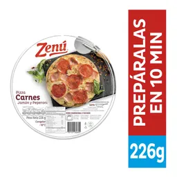 Zenú Pizza Congelada Sabor a Carnes Jamón y Peperoni