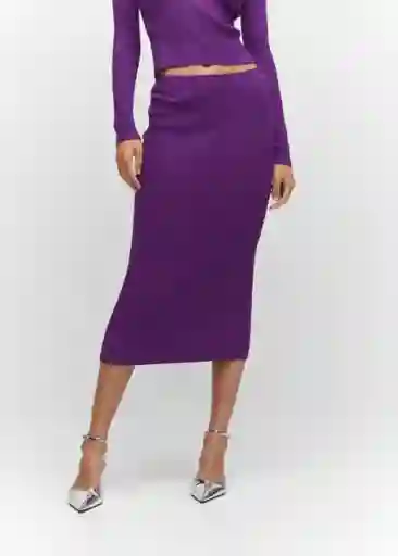 Falda Olimpica Morado Talla XS Mujer Mango