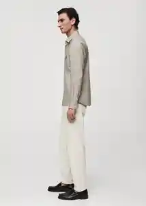 Camisa Miso Beige Talla M Hombre Mango