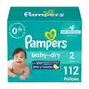 Pañales Pampers Baby-Dry Talla 2 112 Und