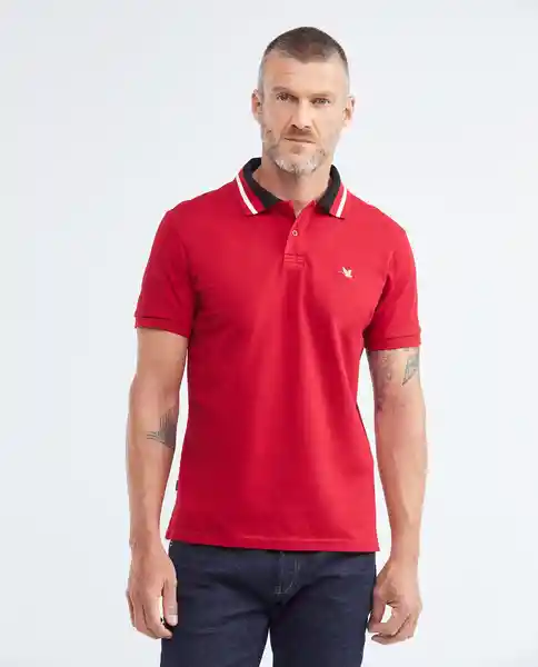 Camiseta Contrast Neck Polo Rojo Chili Oscuro Talla L Chevignon