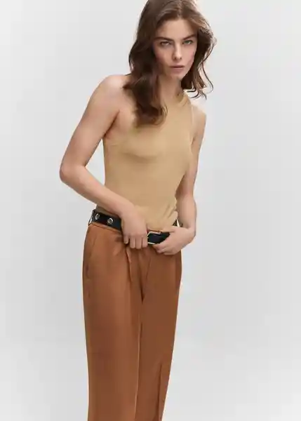 Top Karl Camel Talla S Mujer Mango