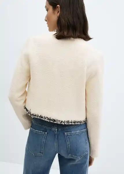 Chaqueta Cinta Crudo Talla L Mujer Mango