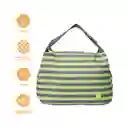 Lonchera Rayas Verde y Gris Miniso