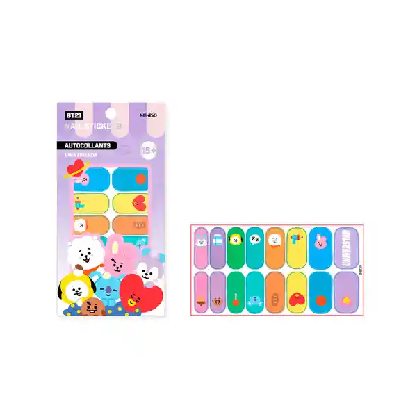 Pegatina Para Uñas de Envoltura Completa Serie Bt21 Miniso