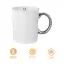 Taza de Cerámica Serie Silver Grey Blanco Miniso