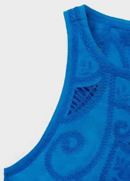 Top Milly Azul Talla L Mujer Mango