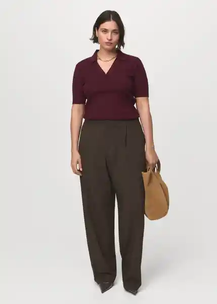 Saco Jersey Polita Vino Talla XS Mujer Mango