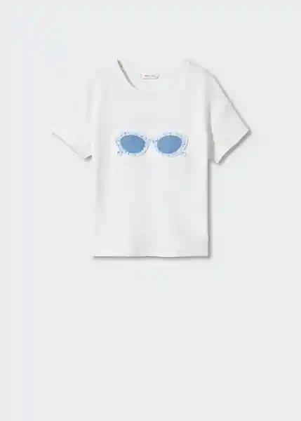 Camiseta Gafas Offwhite Talla 08 Niñas Mango