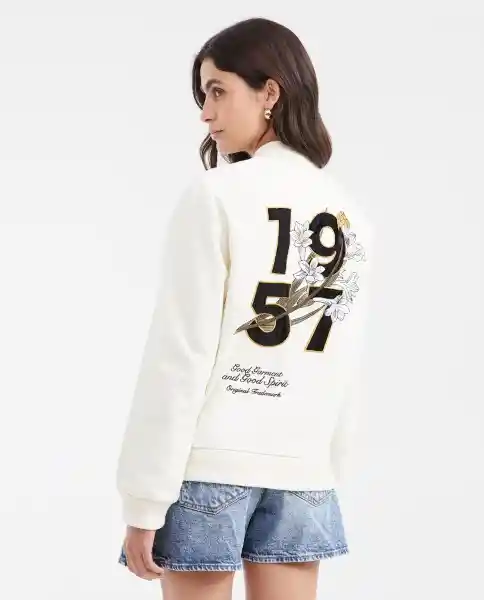 Chaqueta Bomber Embroidery Crudo Cannoli Claro XS Chevignon