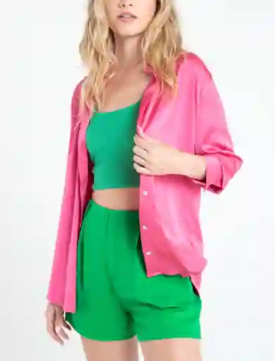 Camisa Pure Mujer Rosa Fandango Oscuro Talla M Naf Naf