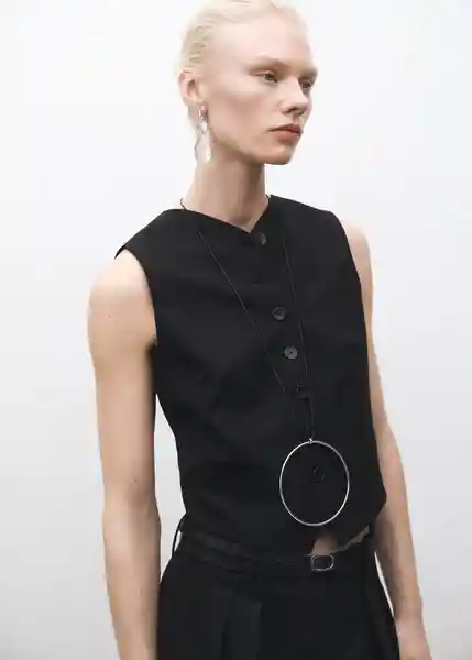 Chaleco Iris Negro Talla L Mujer Mango