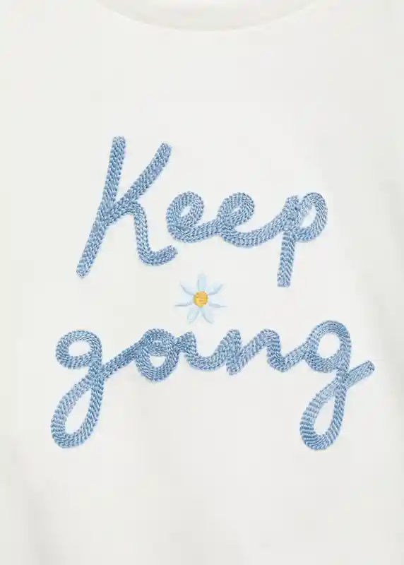 Camiseta Keep Off White Talla 06 Niñas Mango