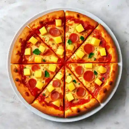 Pizza hawaiana grande 30 cm 8 porcion