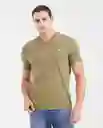 Camiseta V Neck Masculino Verde Cerro Oscuro Talla M Chevignon