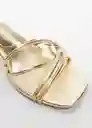 Sandalias Luan Oro Talla 41 Mujer Mango