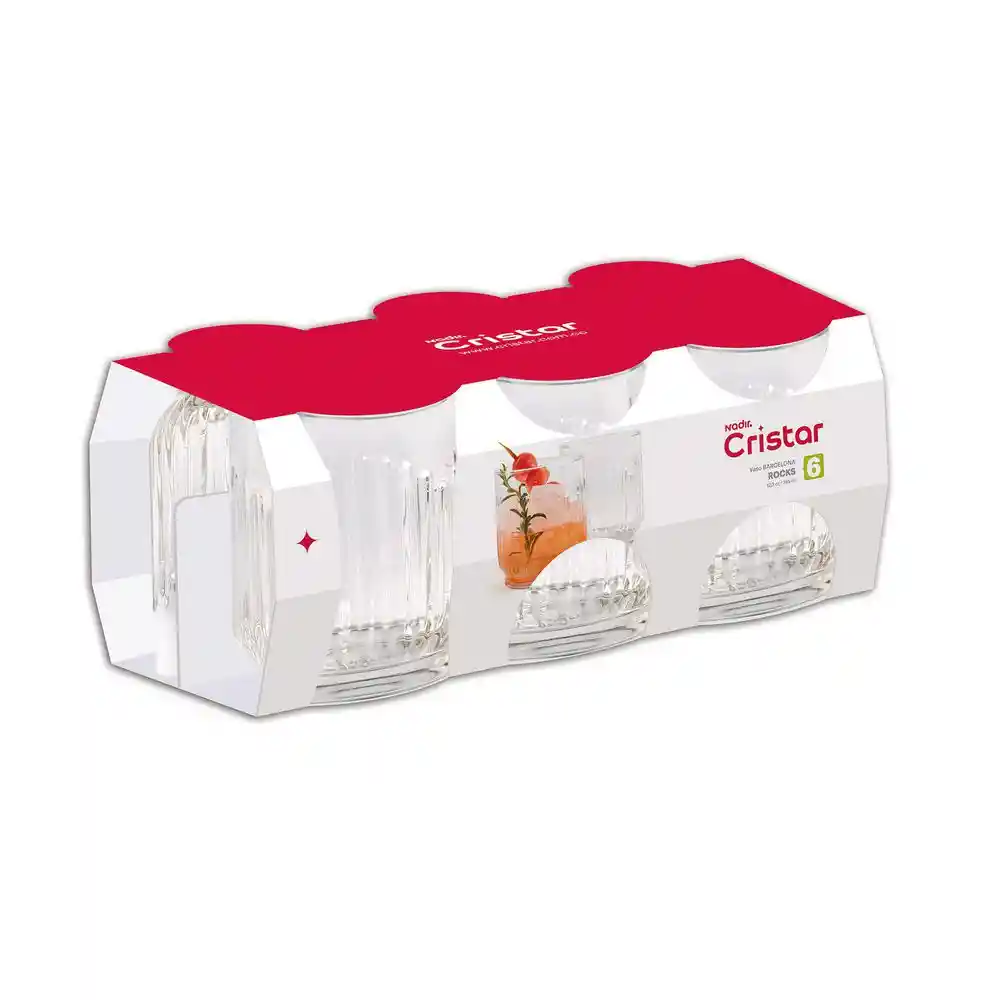 Set X 6 Vasos Barcelona Rocks Cristar 0927cl6