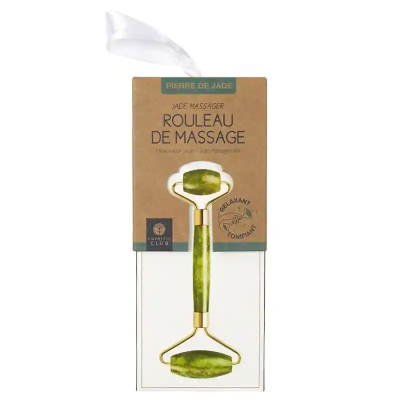 Masajeador Facial en Jade. Marca: Cosmetic Club. Aprovecha al Máximo Los Beneficios Del Jade Para Cuidar tu Piel Con Este Rodillo de Masaje. Medidas: 0.80 x 10.60 x 19.00  cm. Sku 212483