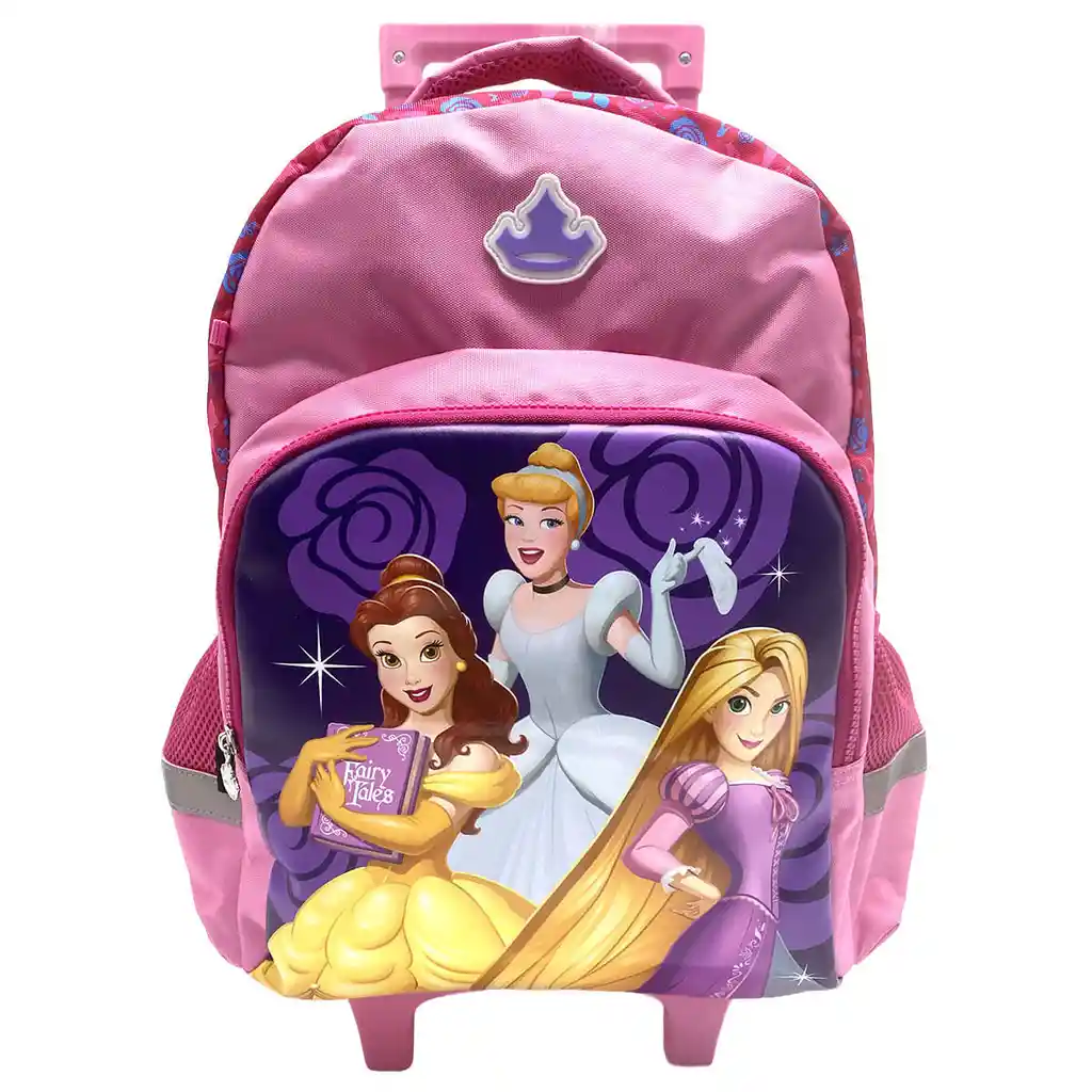 Morral Premium Con Ruedas Grande Princesas Bella Cenicienta y Rapunzel