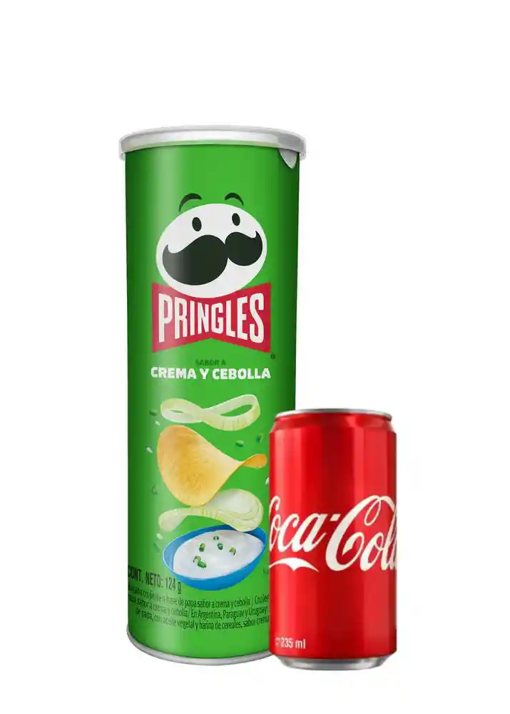 Oferta Crujientes Papa Crema Cebolla Bebida Coca Pringles