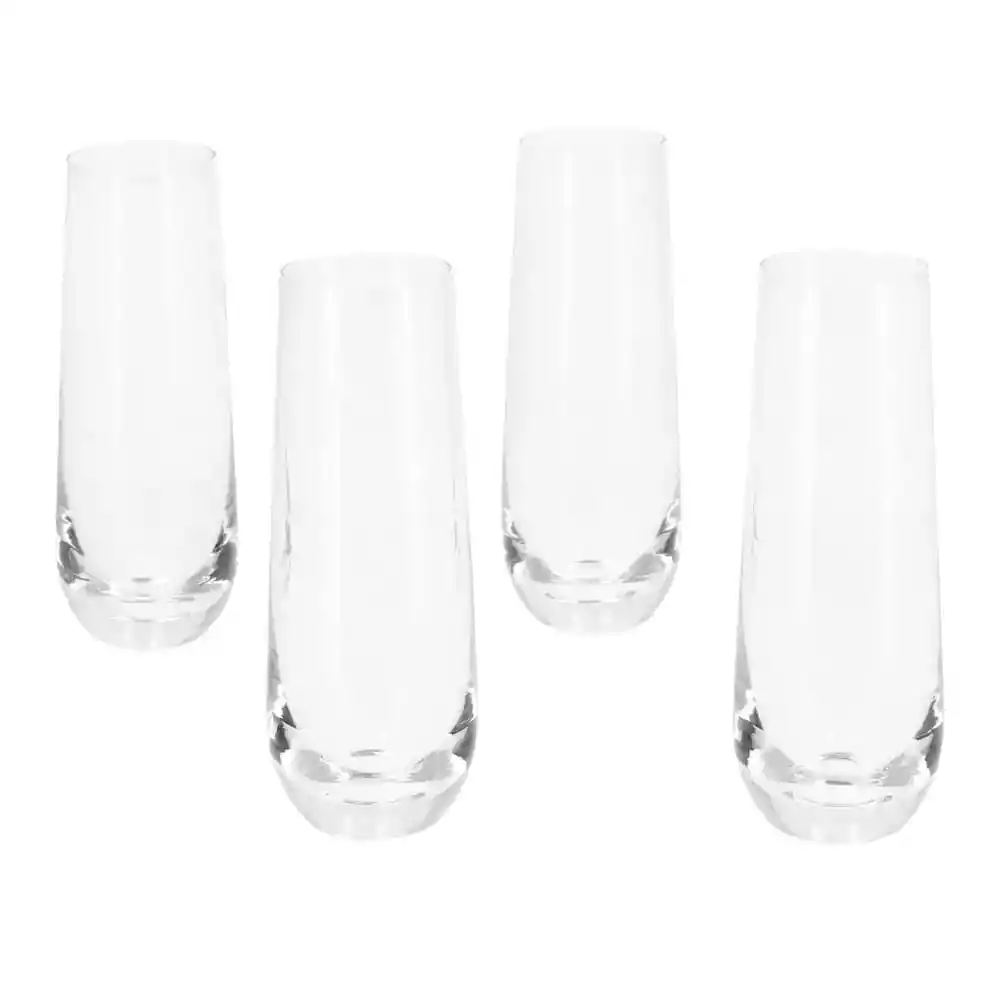 Set 4 Vasos De Vidrio Champaña Transparente 0001