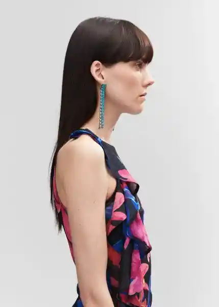 Pendiente Hortensi Azul Talla 99 Mujer Mango