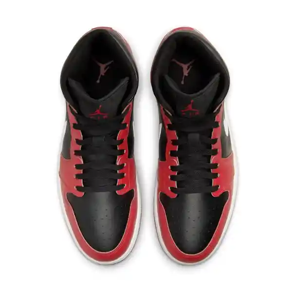 Nike Tenis Air Jordan 1 Mid Lifestyle de Hombre Negro Talla 10