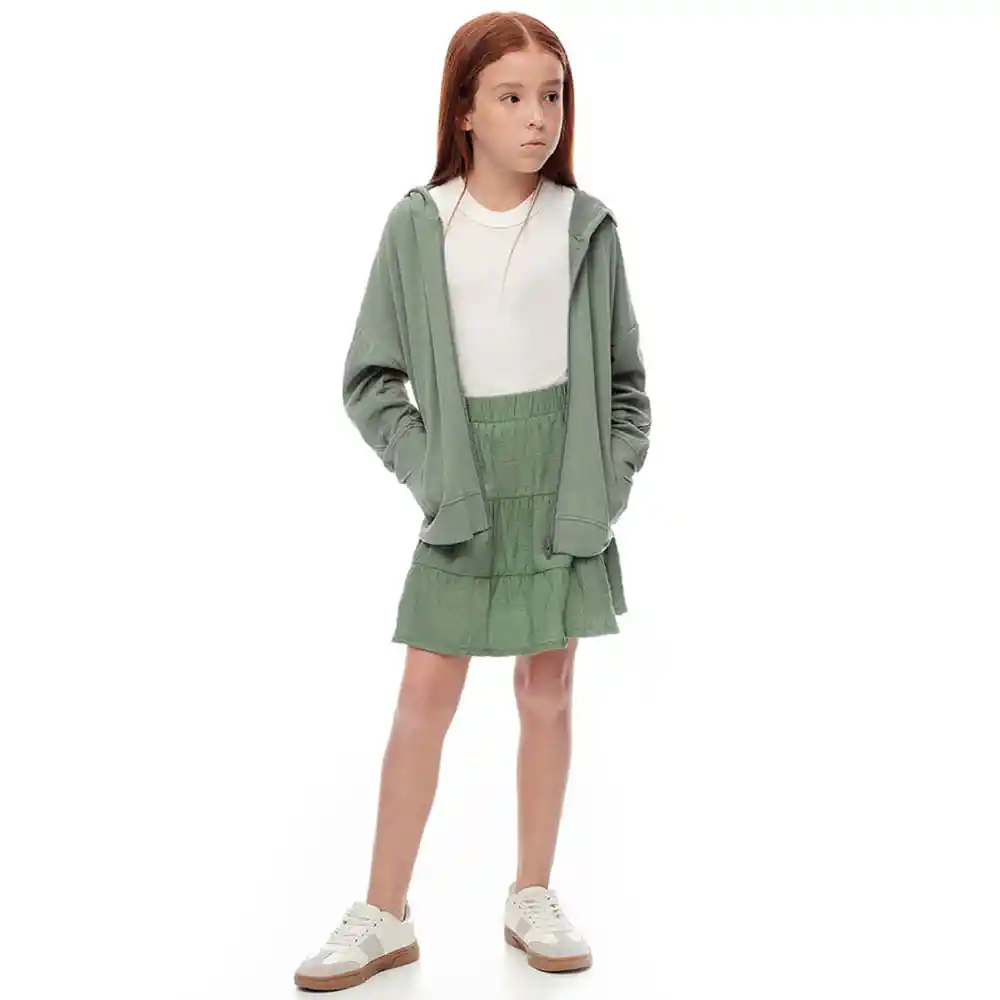 Falda Corta Fondo en Tejido Plano Para Niña Lefah Kd Gef