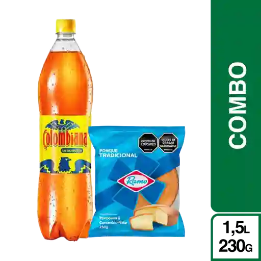 Combo Ponqué Tradicional 230 g + Colombiana 1.5 L