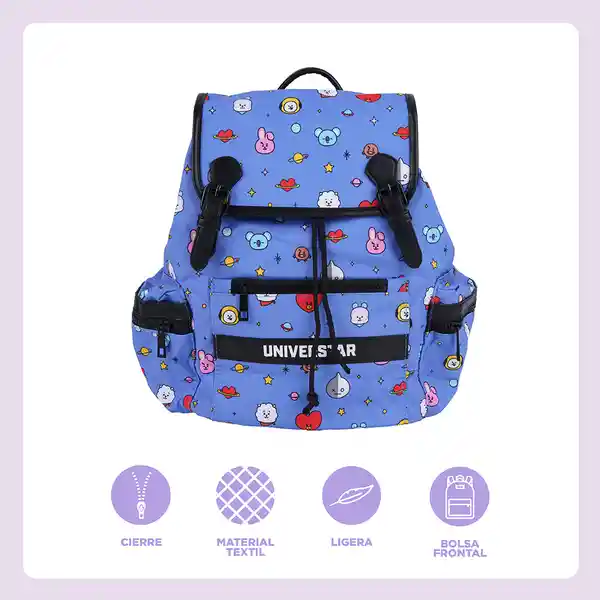Maleta Multi Print Bt21 Azul Miniso