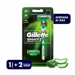 Mach3 Sensitive Afeitadora Recargable con 2 Repuestos