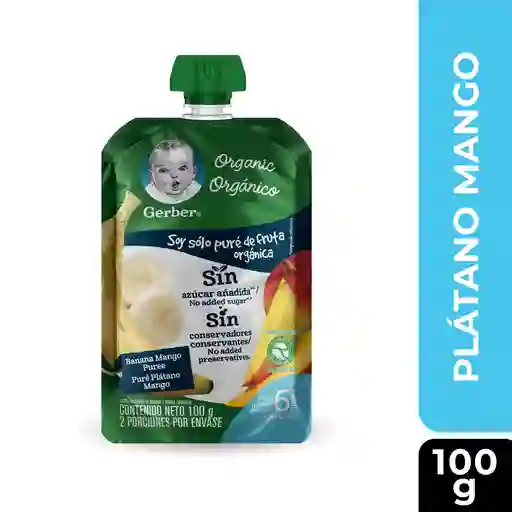 Compota orgánica GERBER Plátano Mango x 100g