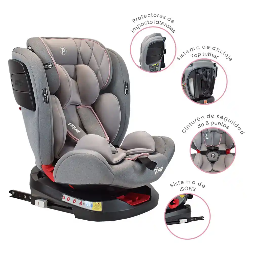 Silla Para Carro Bebé 0+ 1.2.3 Twist Rosa Priori