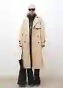 Abrigo Trench Londi Beige Talla XS Mujer Mango