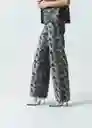 Pantalon Alexia Gris Asno Estampado Talla10 Mujer 431G380 Naf Naf