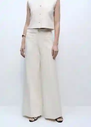 Pantalón Romina Crudo Talla 40 Mujer Mango