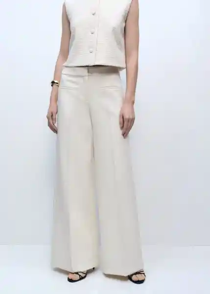 Pantalón Romina Crudo Talla 40 Mujer Mango