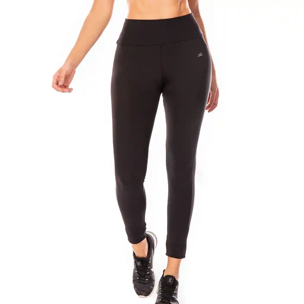 Pantalon Largo Poliester/elastano Mujer Negro Fondo Estamp 66458 Talla L