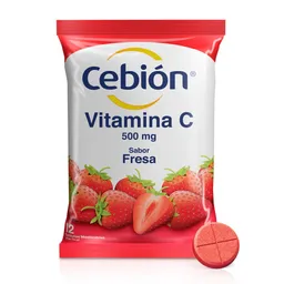 Cebion Vitamina C Sabor Fresa En Tabletas Masticables