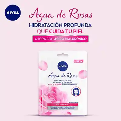 Nivea Mascarilla en Tela Agua de Rosas y Ácido Hialurónico