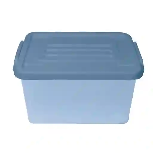 Caja Organizadora Con Ruedas Transparente y Azul Krea