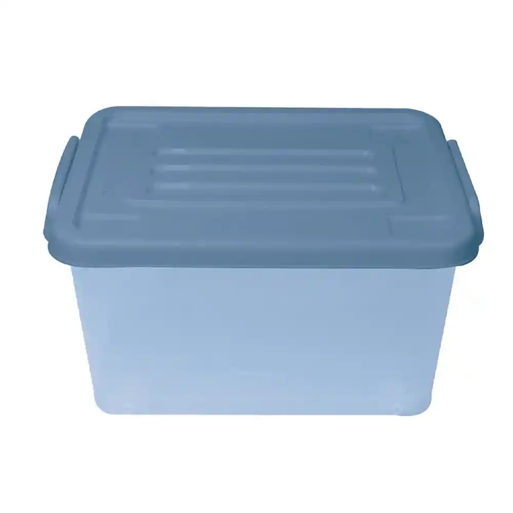 Caja Organizadora Con Ruedas Transparente y Azul Krea