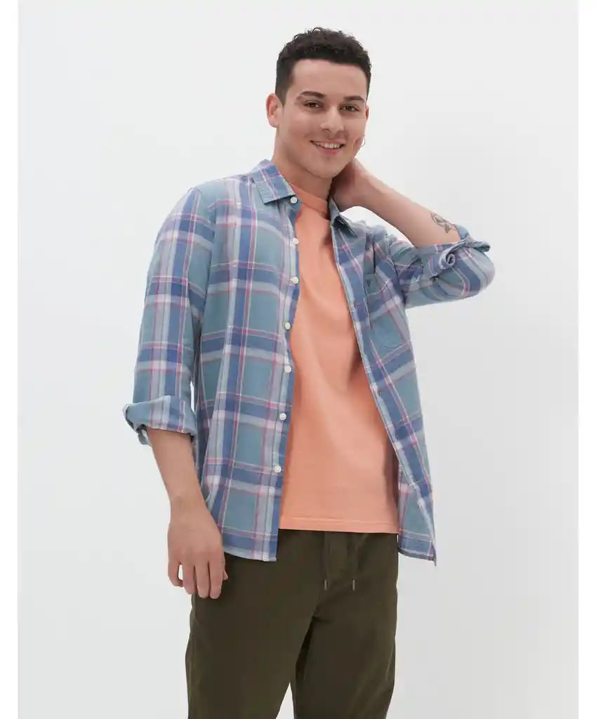 Camisa Hombre Azul Talla SMALL 400387240011 American Eagle